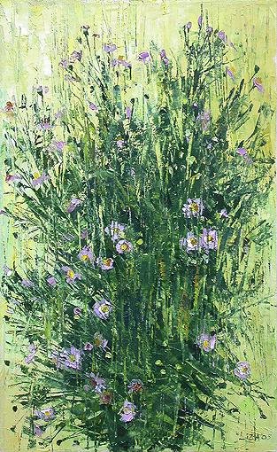 Lisa Hudiakova. Chrysanthemums. 2005. Canvas, oil