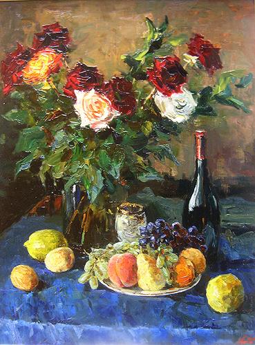 Evgeniy Malykh. Bouquet of Roses. 2005. Canvas, oil