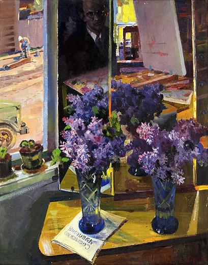 Lilac still life - oil painting