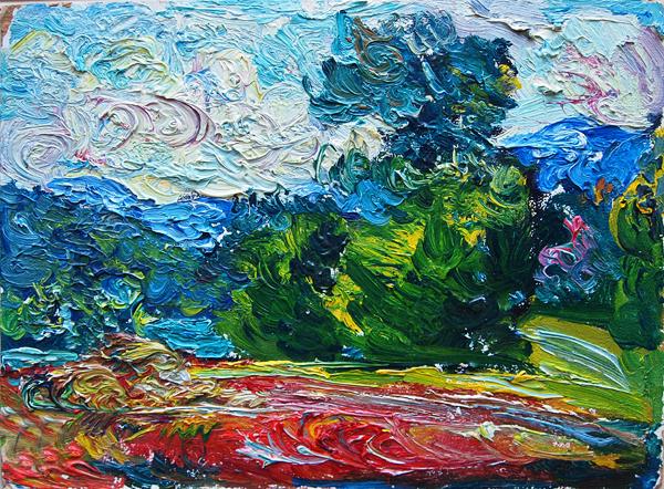 Untitled abstract landscape - oil painting