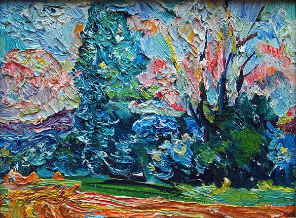 Untitled abstract landscape - oil painting
