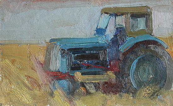 Tractor cars - oil painting