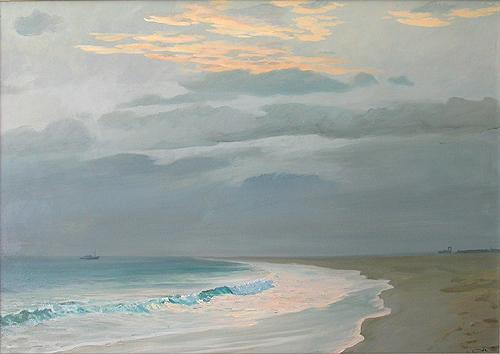 Evening on Sal Island seascape - oil painting