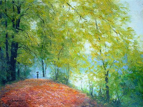 oil autumn landscape painting Autumn in Kuzminki