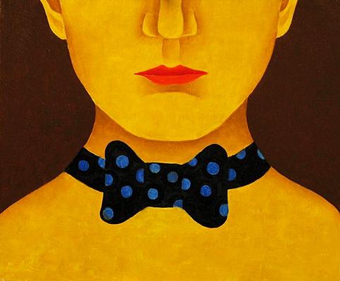 Man with a Bow figurative art - oil painting
