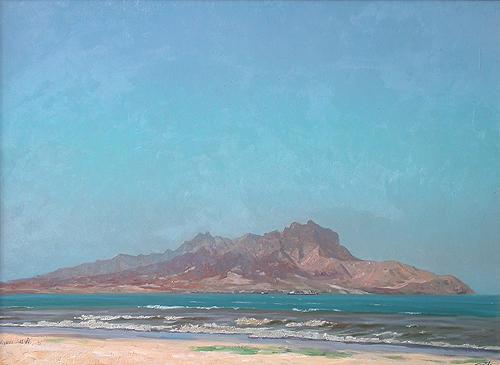Gulf at San-Vicente Island seascape - oil painting