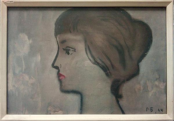 Profile Portrait of a Woman portrait or figure - oil painting