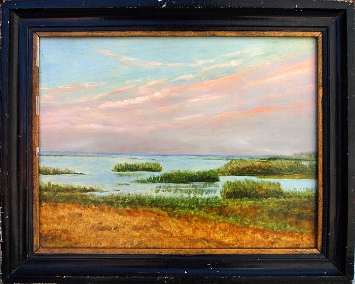 The Mouth of the Kama spring landscape - oil painting