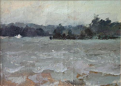 The Staromainksiy Bay #2 summer landscape - oil painting