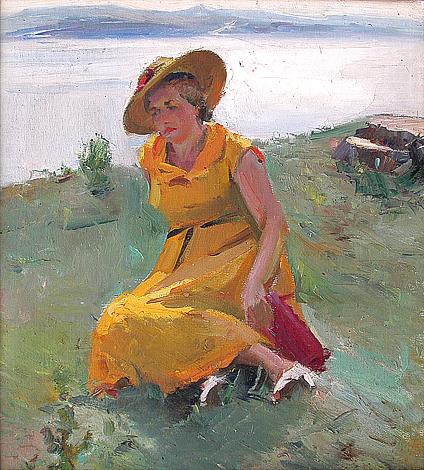 The Volga Expanses portrait or figure - oil painting