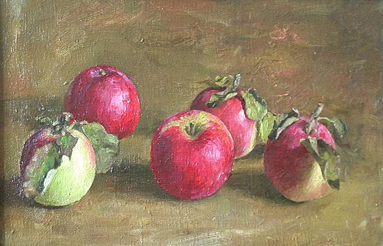 Apples still life - oil painting