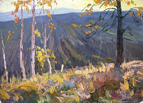 Autumn Glade autumn landscape - oil painting